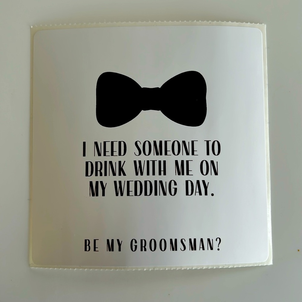 Wedding Groomsman Proposal Sticker